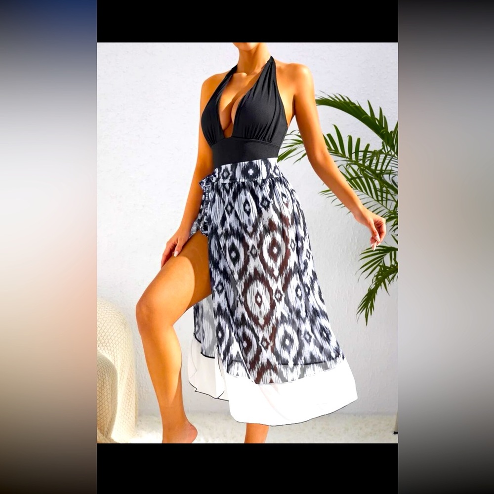 2 piece Swimsuit Set  One piece with Cover Up